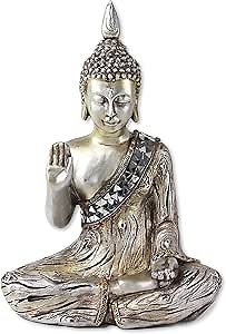 usamjtable Meditation Decor Statues Thai Buddha Fear Not Mudra & Welcome Mudra Home Garden Decor