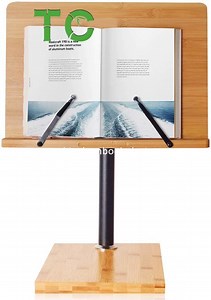 [Hot Item] Adjustable Bamboo Desktop Book Holder Bookshelf Stand Bamboo Wood Book Stand Cookbook Holder
