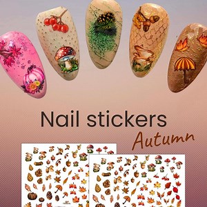 Digital Autumn Nail Stickers | Printable Fall Nail Wraps | Autumn Nail Art | Pumpkin Nails | Fall Nail Stickers | Instant Download - Etsy