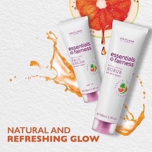 Pamper your skin and give it all the love it deserves! Moisturize and exfoliate it with the natural pomelo extracts in our Essentials Fairness Exfoliating Scrub and Cream. #PerfectionIsYou | Oriflame