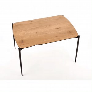[Hot Item] Simple Low Height Rectangle Modern Oak Veneer Wooden MDF Coffee Table for Living Room