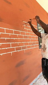 Amazing Bricks Texture Design With Masking Tape How To Create #bricks #texture #reels | Vinod Kumar Varma