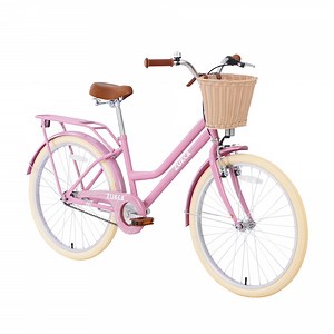 Holaki 24" Kids Bike with Front V brake and Rear Coaster brakes for 8-13 Years Old Girls, Steel Frame Beach Cruiser Bike with Front Basket & Rack, Bicycle Bell, Commuter Bicycle, Light Pink - Walmart.com