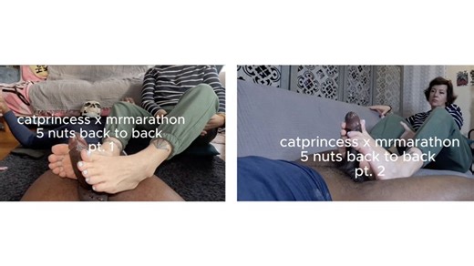 Hat ihn 5 Mal hintereinander zum Kommen gebracht, Cat Princess saugt MrMarathon aus, hellblaue Pediküre, Zehen- und Fußjob, Fußsohlen-POV, dem Gesicht der Katze zugewandt | Clips4sale