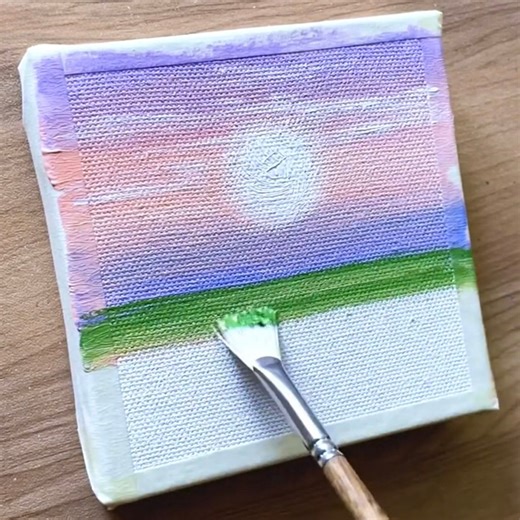 Sunrise Dandelion Field acrylic painting 💮🌄 | Vinee Painting