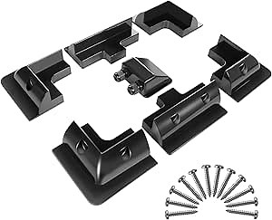 Solar Panel Mount Brackets Widely for Solar Panel,RV, Roof, Boat, Off-Grid etc. Drill-Free Solar Panel Mounting Pack Include Corner Bracket,Side Bracket,Cable Entry Gland etc -7PCS,Black
