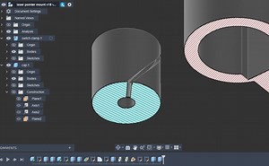 extruding into an embossed area