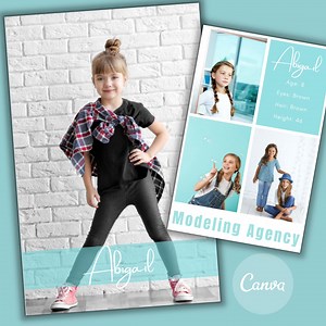 Kids Comp Card | Children's Modeling Canva Template | Child Actor | Model Portfolio | Talent Composite Card | Drag and Drop Instant Download - Etsy