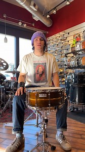 Check out this affordable brass snare drum with a painted finish that is done by hand exclusively at Pork Pie. Grab yours today! (919) 375-8596 | SoundPure