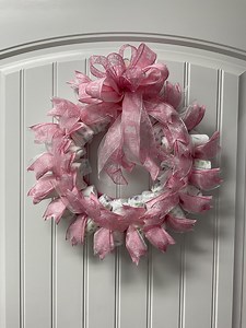 Baby Shower/diaper Wreath/ Baby Girl Shower Decor/baby Decor/baby Diaper/gender Reveal - Etsy