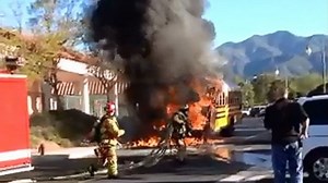 School Bus Explodes in Flames Moments After Students Evacuate