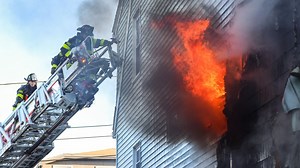 Firefighters battle blaze in Revere home, heavy smoke seen for miles
