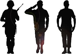 Vinyl Wall Decal Patriotic Art Soldiers Silhouette Military Stickers Mural Large Decor (g6654) Black