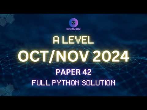 Paper 42 Oct/Nov 2024 Python Q1 | A Level Computer Science