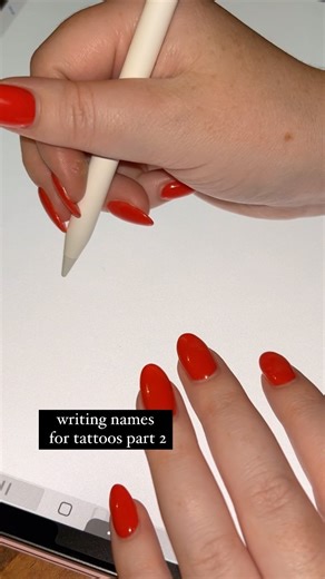 Writing names for tattoos part two!!! #handwriting #handlettering #calligraphy #cursive #procreate | Brigid Carey