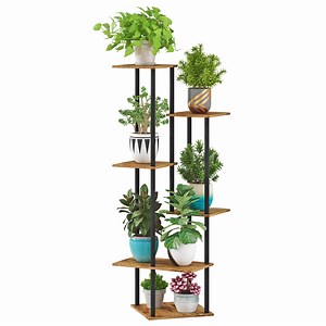 [Hot Item] 6-Tier Tall Indoor Corner Multiple Pots Brown Plant Stand