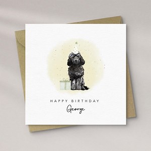 Black Cockapoo Dog Birthday Card – Dog Lover Birthday Card - Dog Mum Dad - Etsy UK