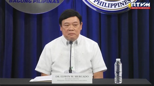 WATCH: Newly appointed Philippine Health Insurance Corporation President and CEO Dr. Edwin Mercado thanks President Ferdinand R. Marcos Jr. for his trust and confidence in picking him to lead the state insurer. He said his expertise as a medical practitioner would be vital in addressing the concerns of patients and implementing reforms. "Bilang manggagamot, tinitingnan ko rin ang #PhilHealth na may sakit, at inaalam ko rin po ang lunas. 'Yun po ang aking unang kailangan gawin, aralin mabuti kung