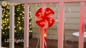 Lollipop Christmas Pathway Lights Outdoor - 29 inches 60 LED Lighted Candy Cane Decorations with 8 Lighting Modes Waterproof String Lights Plugin for Holiday Lawn Yard Patio Walkway Markers, 3 Pack