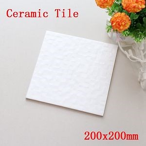 [Hot Item] Matt Surface Flower Pattern Kitchen Backsplash 3D Ceramic Wall Tile 200X200mm Strip White Subway Tiles