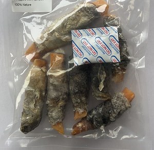 [Hot Item] 100% Nature Sweet Potato Strips Wrapped Fish Skin Pet Food Without Any Additives