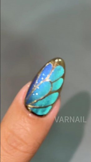 Yes or No? 🦋 Color Changing Blue Butterfly Wing Nail! #butterflywinhnails #springnailart