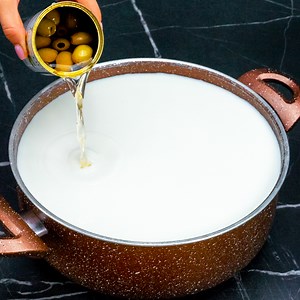 43K views · 172 reactions | Pour olive brine into milk! Homemade cheese using a rare recipe Ingredients: milk - 6 l (204 fl oz) water - 100 ml (3.4 fl oz) salt - 10 g (0.35 oz) olive brine - 200 ml (6.76 fl oz) olive - 100 g (3.5 oz) Cook over medium fire for 15 min IN THE FRIDGE 2 H | Appetizing.tv | Facebook