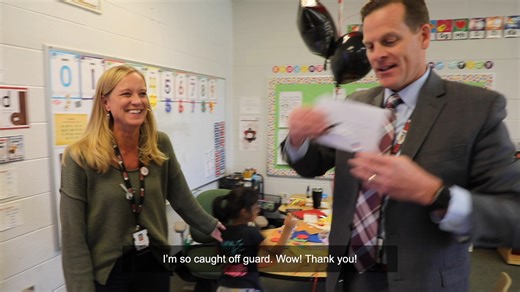 In the second episode of All in 220, Dr. Winkelman surprises Kristen Devine, a Special Education Teacher at North Barrington Elementary School! Read more: https://conta.cc/3GEeuk5 | Barrington 220 School District