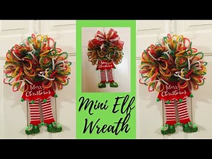 Dollar Tree Miniature Elf Christmas DIY Wreath