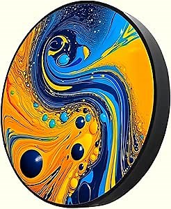 LED Wall Art Illuminated Artwork Blue and Yellow Abstract Wall Decor Led Sign Contemporary Art Lighted Wall Art Fluid Art Bedroom Decor