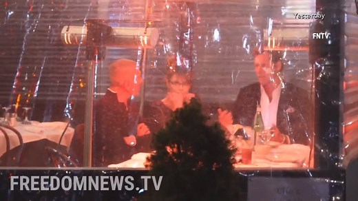 PALIN DINES OUTDOORS AFTER GETTING COVID: After Sarah Palin violated New York COVID regulations last week dining indoors at a restaurant unvaccinated, #TheView reacts to her breaking quarantine to return to the restaurant knowing she was COVID positive. abcn.ws/2RiH3wd | The View