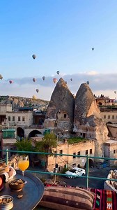 14K views · 646 reactions | Cave hotel in Cappadocia with fairy chimney and hot air balloon view | Cappadocia/Turkey | Facebook