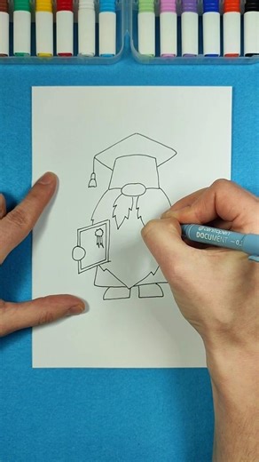How to draw a graduate gnome 👨‍🎓 #gnome #art #drawing #tutorial #funny #creative #easydrawing #draw