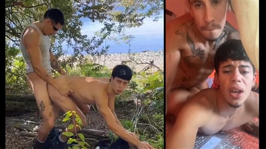 Horny couple BAREBACK fuck in the woods