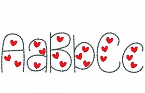 Heart Font Puff Bean Stitch Line Font Machine Embroidery Designs Assorted Mini Sizes Handwritten Script Valentine Font Alphabet Letters, BX - Etsy
