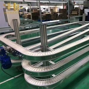 [Hot Item] Chain Belt Conveyor with Pulley Drum for Automated Transfer Space-Saving Compact Design Adjustable Speed Height
