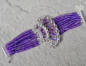 Matl Jewelry, Matilde Poulat Bracelet, Multi Strand Amethyst Bracelet - Etsy