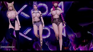 &lbrack;MMD&rsqb; Stellar - Marionette Ahri Akali Kaisa Evelynn Seraphine League Of Legends Striptease KDA Popstar 4K 60FPS