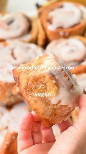 Carine Claudepierre on Instagram: "No Yeast, No Eggs, Lazy, 5-ingredients!🍌Comment 'BANANA' and I'll DM the recipe to your inbox!🌱Follow @theconsciousplantkitchen for more Easy Baking Recipes . These banana cinnamon rolls are for the lazy bakers! They are not your classic vegan cinnamon rolls. This is an easy cinnamon recipe, simplified, with no yeast, no proofing, and minimal kneading. Since I created my banana donut holes recipe, I wanted to use a similar process to create raised dough but w