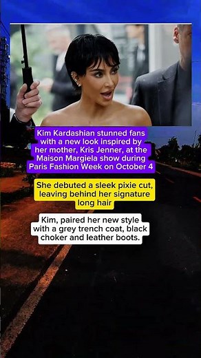 Kim Kardashian Debuts Kris Jenner-Inspired Pixie Cut at Paris Fashion Week #kimkardashian