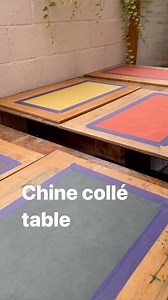 Chine collé table by @micamuzi #artprintresidence @awagamifactory_jp #noriglue #mingeishipaper | Art Print Residence