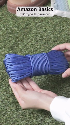 Amazon Basics 550 Type III Paracord, 7-Strand Core, High Strength - 5/32 in x 100 ft (4mm x 30m), Blue