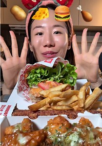 숫자 먹방 햄버거 #한판만 #먹방 #mukbang #fyp #asmr | mukbang