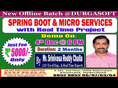 SPRING BOOT & MICRO SERVICES Offline Training @ DURGASOFT