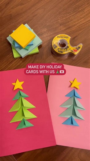 15K views · 18 reactions | It's never too early to get into the holiday spirit!   Are you loving these simple, DIY holiday cards as much as we are?  #postitnotes #scotchbrand #diyholiday #holidaycards #wintercrafts | Scotch | Facebook