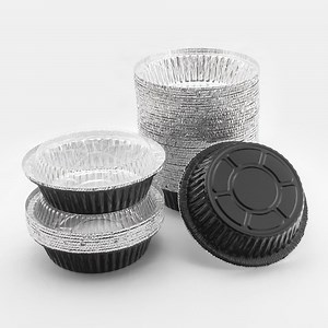 [Hot Item] Round Disposable Takeaway Food Boxes Deepen 7 "Custom Colored Aluminum Foil Food Containers with Paper Lids
