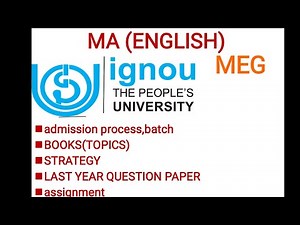 MA (ENGLISH) MEG FROM IGNOU | ADMISSION PROCESS | ASSIGNMENTS | QUESTION PAPER | BOOKS|