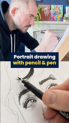 Portrait Drawing With Pencil & Pen Time Lapse