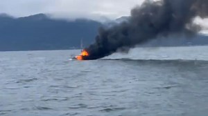 The U.S. Coast Guard is working to put out a fire on a 42-foot fishing boat off the coast of Oregon Story: https://bit.ly/3aZfW3G | FOX 12 Oregon