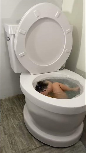Swimming in the toilet